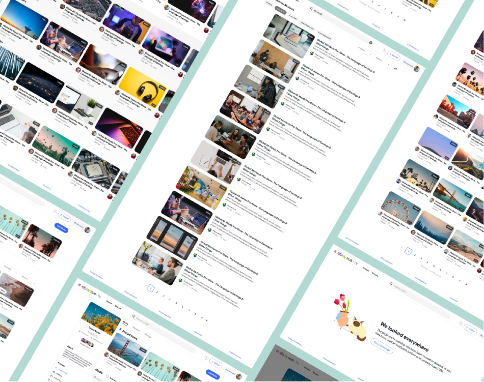 Video thumbnails from the redesigned eBay video platform