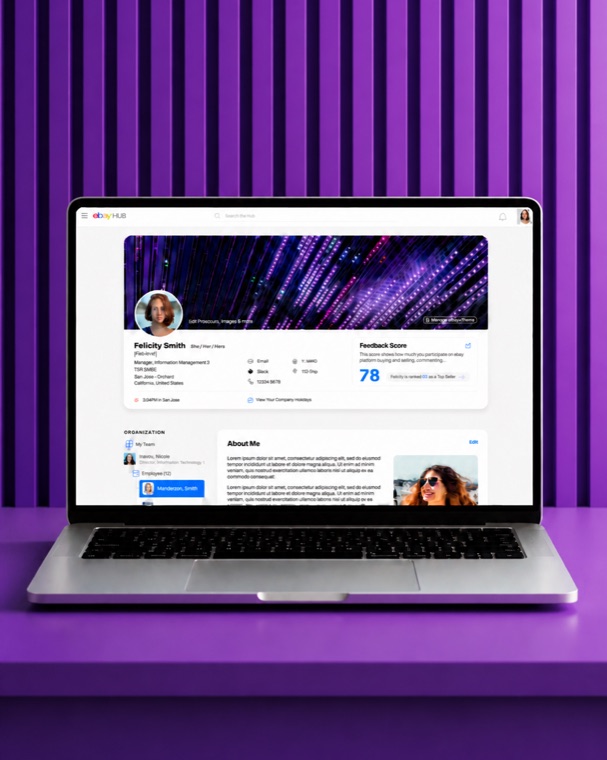 The redesigned eBay employee profile