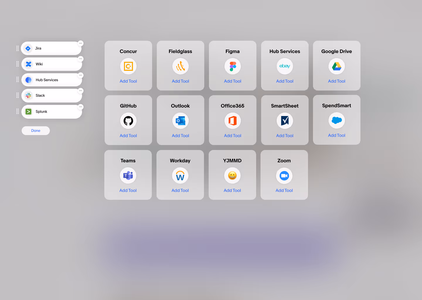 Quick links grid