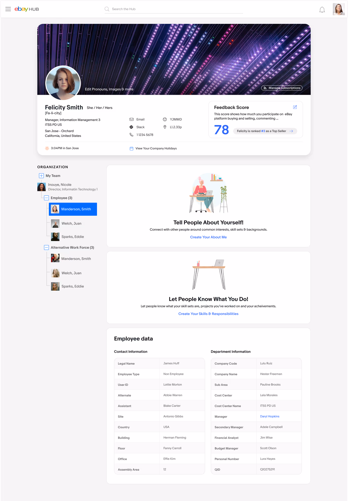 Two profile screens with custom splash imagery