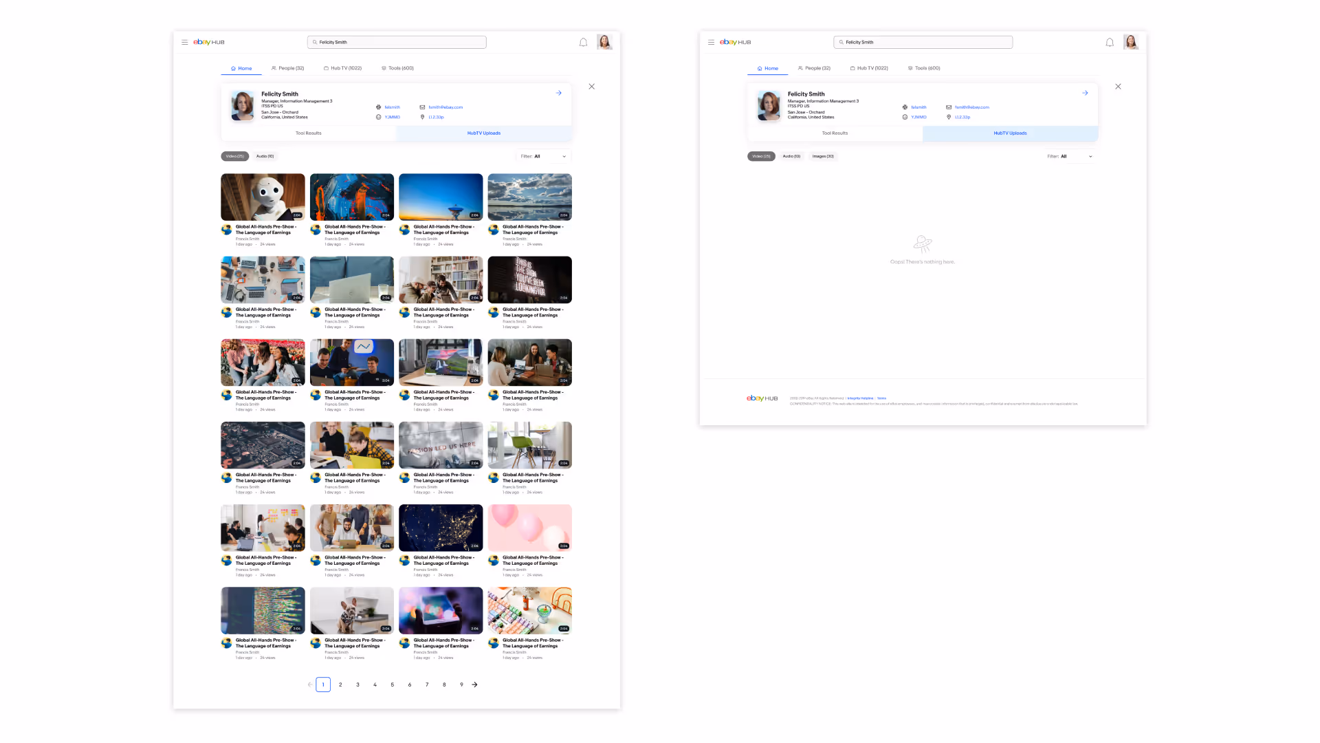 Two further profile screens from the shipped design