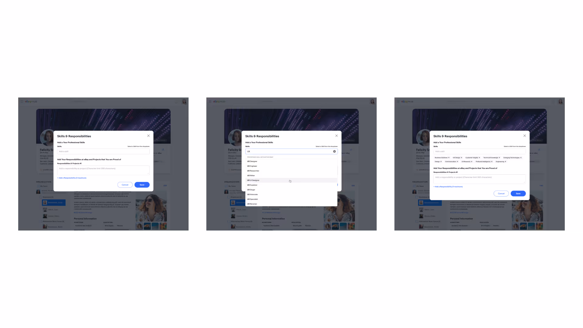 Dialog and modal states for search