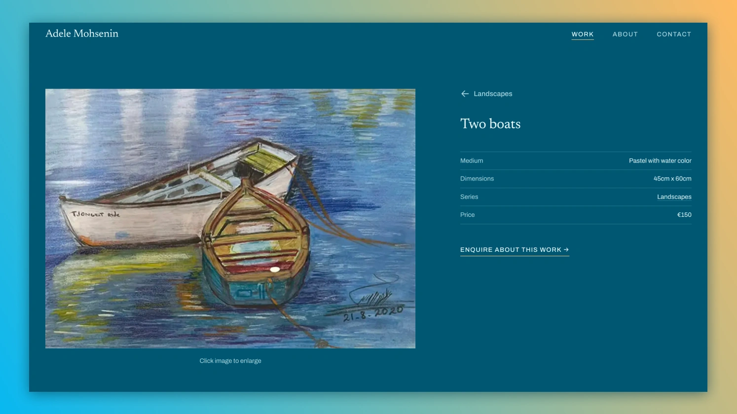 The first client's live site, built on the Collection template