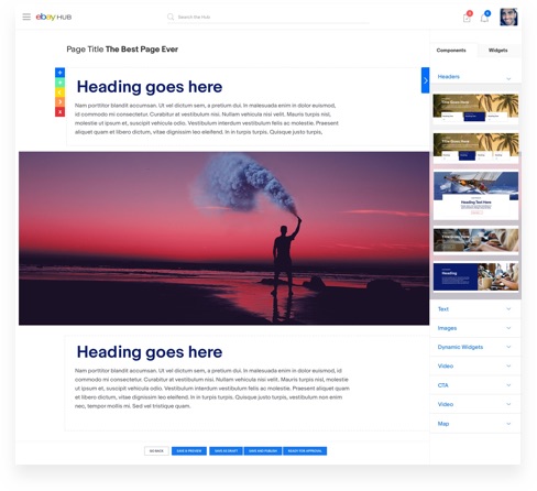 A page published with Site Builder