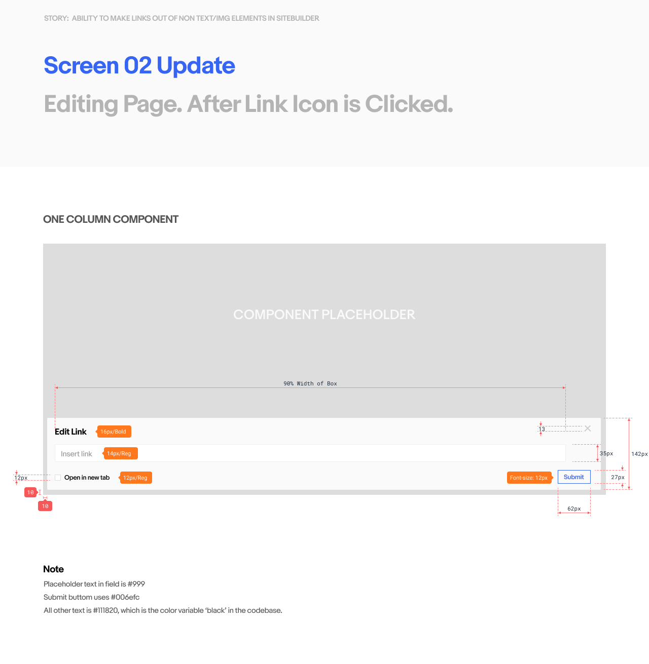 Interaction spec describing editing behaviour